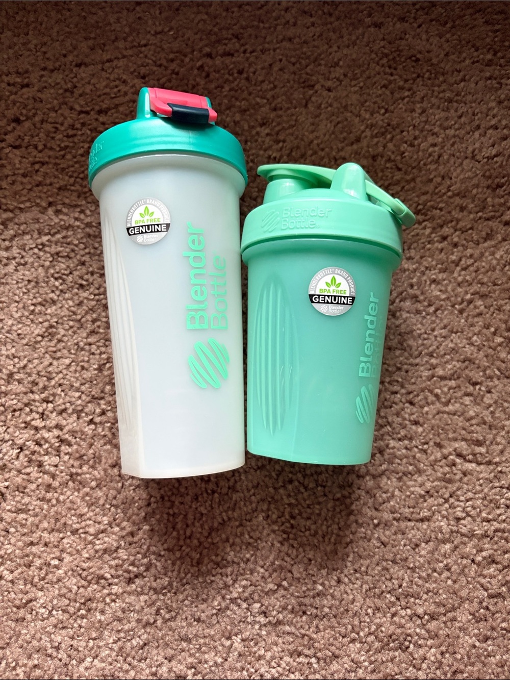 BlenderBottle Mint Green Protein Shaker - 20oz & 28oz Set